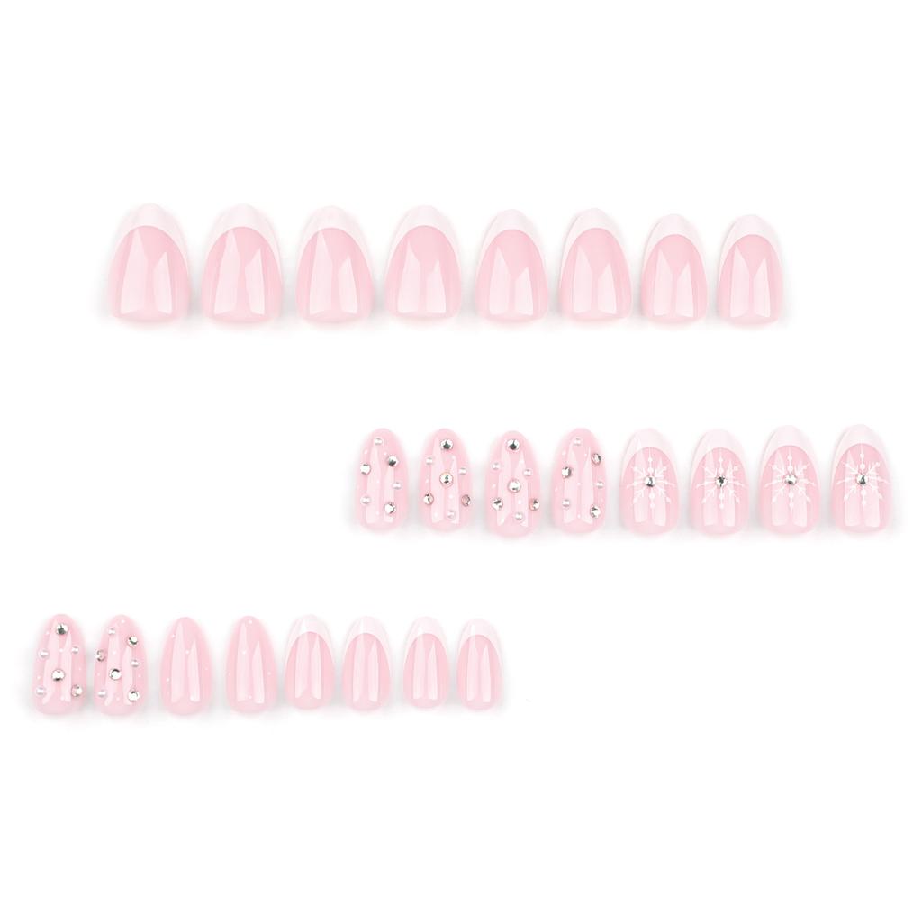 24 шт. Рождественская снежинка на ногтях накладные ногти горячий нейл-арт флэш-алмазный французский маникюр часть накладные ногти