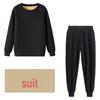 Men's Plush Fleece Casual Sports Suit: Warm Round Neck Sweatshirt & Trousers Set for Autumn/Winter