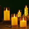 1/3Pcs LED Flameless Electric Candles Light Acrylic Glass Battery Flickering Fake Tealight for Wedding Party Christmas Decor