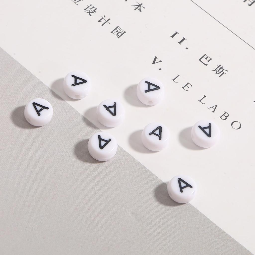 100 шт. бусины с буквами, круглые бусины с буквами алфавита, акриловые бусины, сделай сам, изготовление ювелирных изделий, браслет, ожерелье, аксессуары