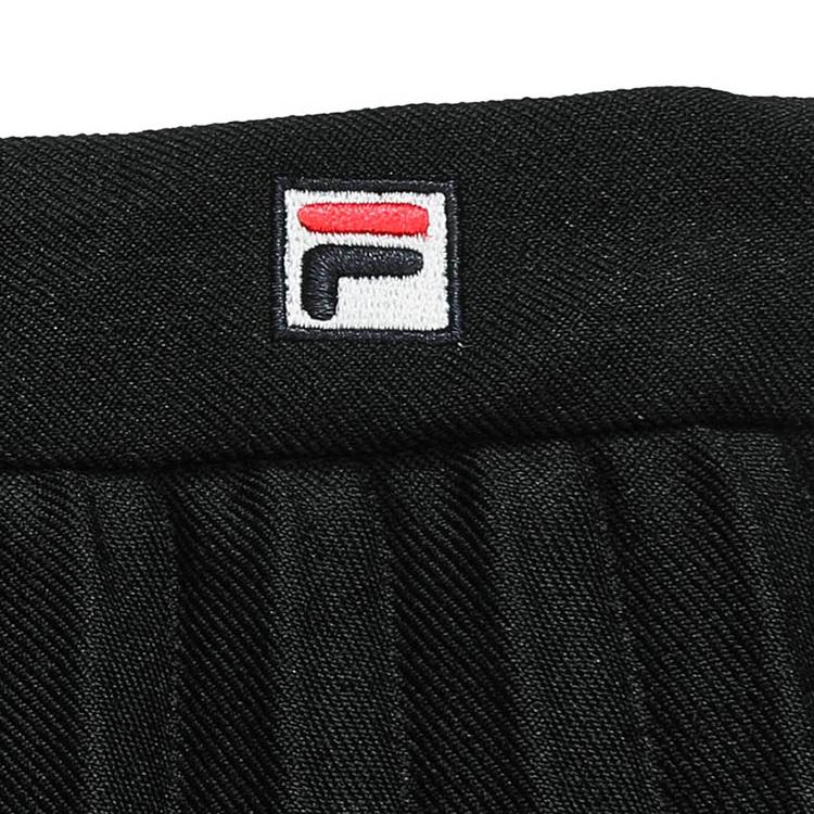 Fila Однотонная неровная плиссированная повседневная длинная юбка Женские юбки Черный F11W241303F-BK