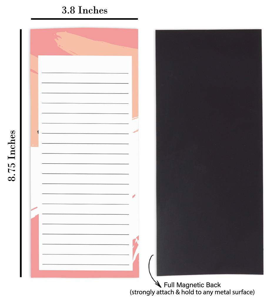 Inkdotpot Pack of 6 Funny Magnetic Dry Erase List For Fridge, Wipe Clean W NoStain, Quick Notes Shopping & Grocery List Whiteboard for Fridge