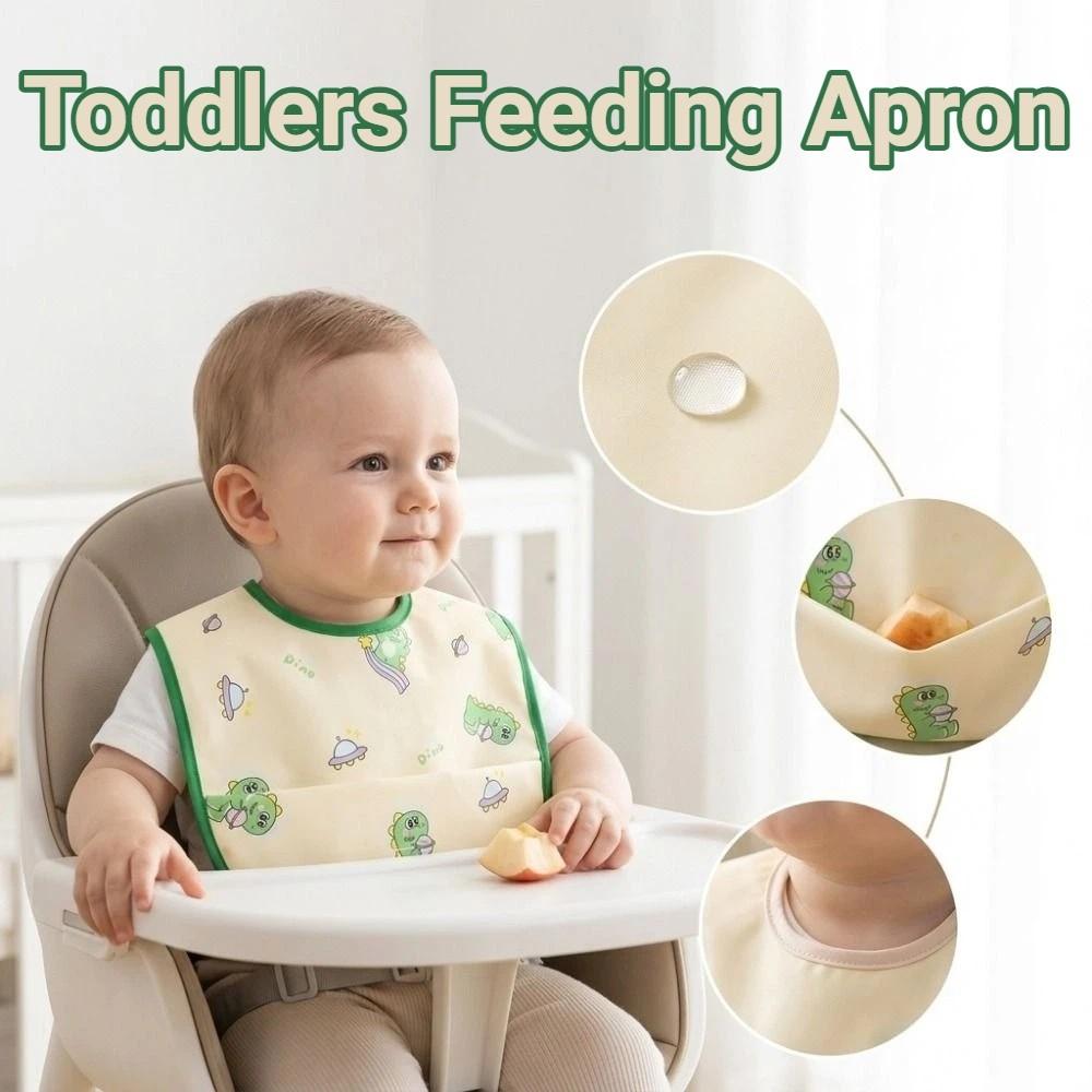 Waterproof Baby Feeding Bib Adjustable Baby Apron Easy Clean Toddlers Feeding Apron Mealtime