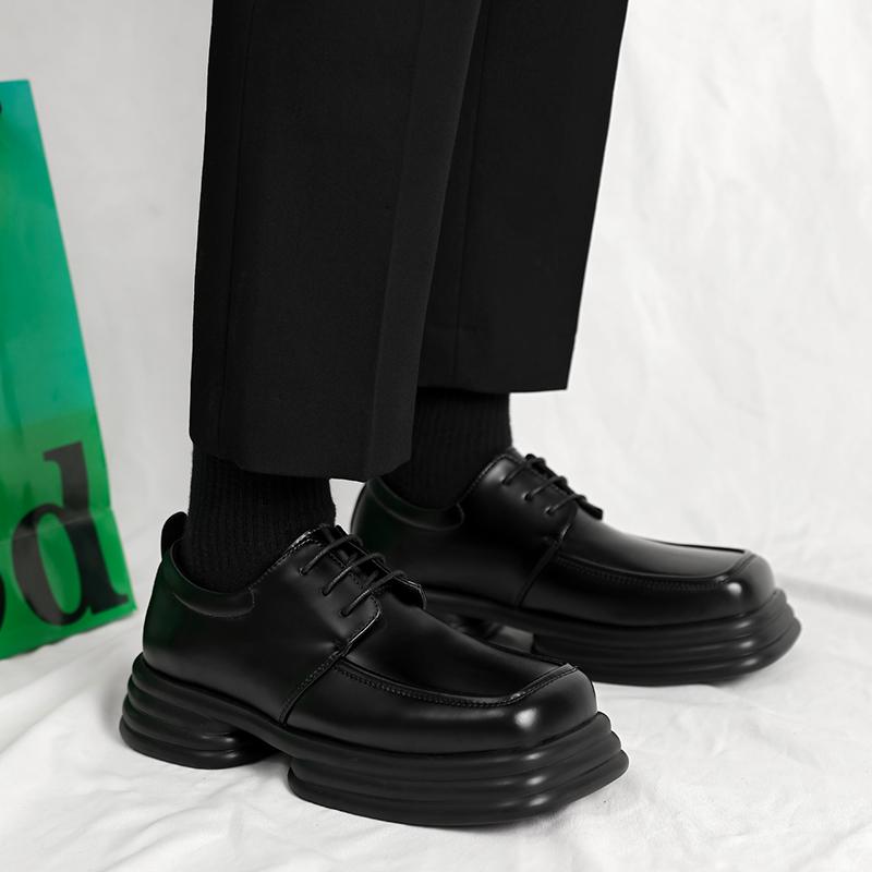 Мужские туфли-лоферы на платформе, дизайнерские новые туфли-оксфорды, весенняя мода, квадратный носок, повседневная обувь для ходьбы, классическая мужская обувь для свадьбы