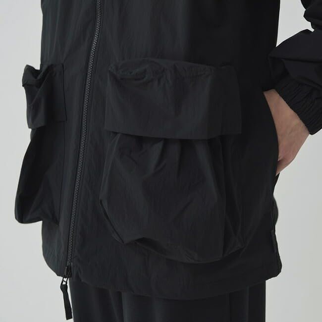 Snow Peak Nylon Tussah Size Perfect for and Outdoor Activities Jacket, L, Black, JK-25SU008, Festivals, Camping,