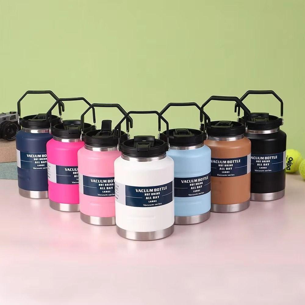 Large Capacity Thermal Water Bottle 2L Drinks Bottle Leak-Proof Coffee Travel Mug Travel