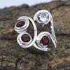 Blue Topaz Garnet Gemstone 925 Sterling Silver Jewelry Handmade Ring For Christmas Gift
