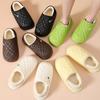 Bag Heel Cotton Slippers Velvet Autumn and Winter Men's Plush Couple Home Warm Confinement Shoes Supermarket