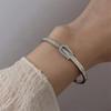 Luxury U Shape Clasp Bracelet Shiny Women's Open Bracelet Rhinestone Inlay Bangle  Jewelry Gifts