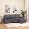 VidaXL 3-seater Sofa with Footrest Grey 180 Cm Faux Leather, Sofa, Sofa with Footrest, Three-seater Sofa, 3201026