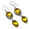 Citrine Gemstone Handmade 925 Sterling Silver Gift Jewelry Earring 2.25" m3O54