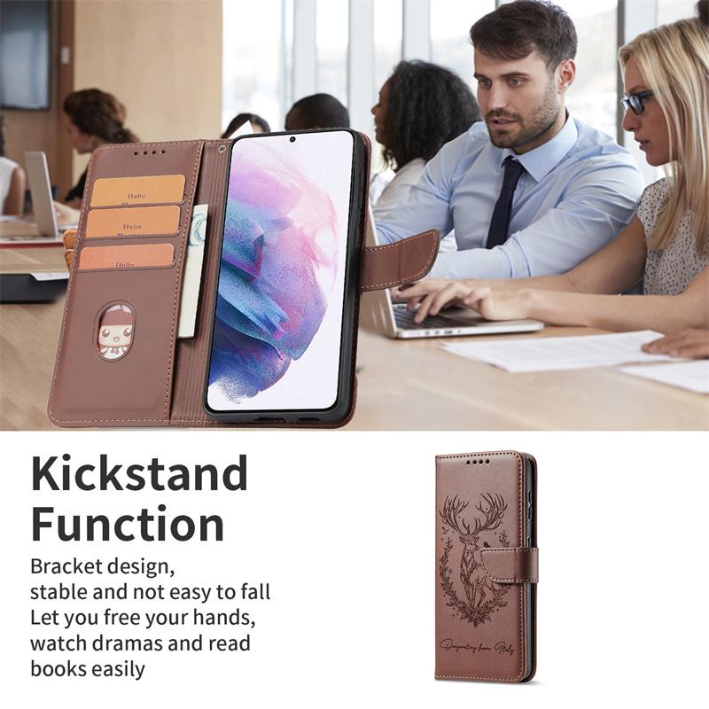 Flip Case for Samsung Galaxy A14 A15 A16 A24 A25 A26 A34 A35 A36 A54 M54 A55 A56 A90 A91 M80S 4G 5G Leather Cover Card Slots Wallet TPU Casing