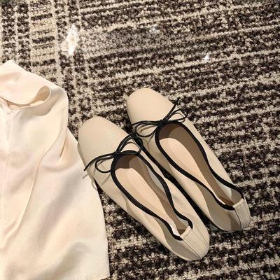 Виноградные балетки с квадратным носком и бантом Studiolee 2023 Весна/Лето