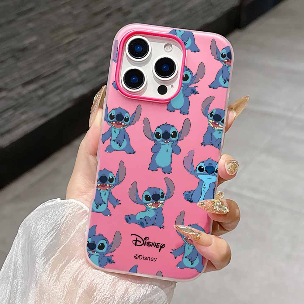 Милый мультяшный Стич Модный чехол для телефона для iPhone 17 AIR 16 15 14 13 12 11 Pro Max Plus Матовый чехол с ощущением кожи