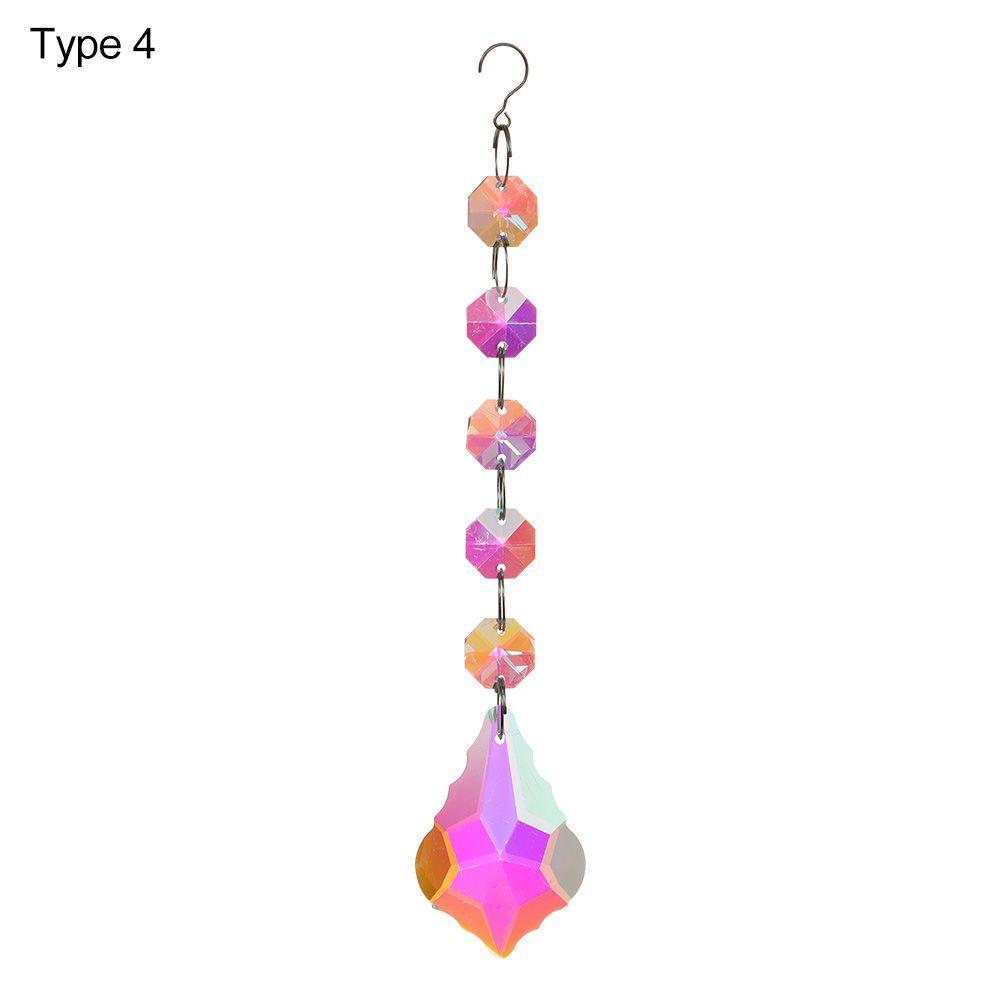 Ornaments Crystal Beads Pendant Chandelier Hanging Chain Diamond Prism Ball Rainbow Suncatcher
