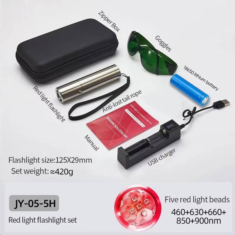 Red Light Therapy Wand Device for Body Acne Treatment With 5 Wavelengths Near Infrared 900nm Light Therapy Relieve Joint Pain