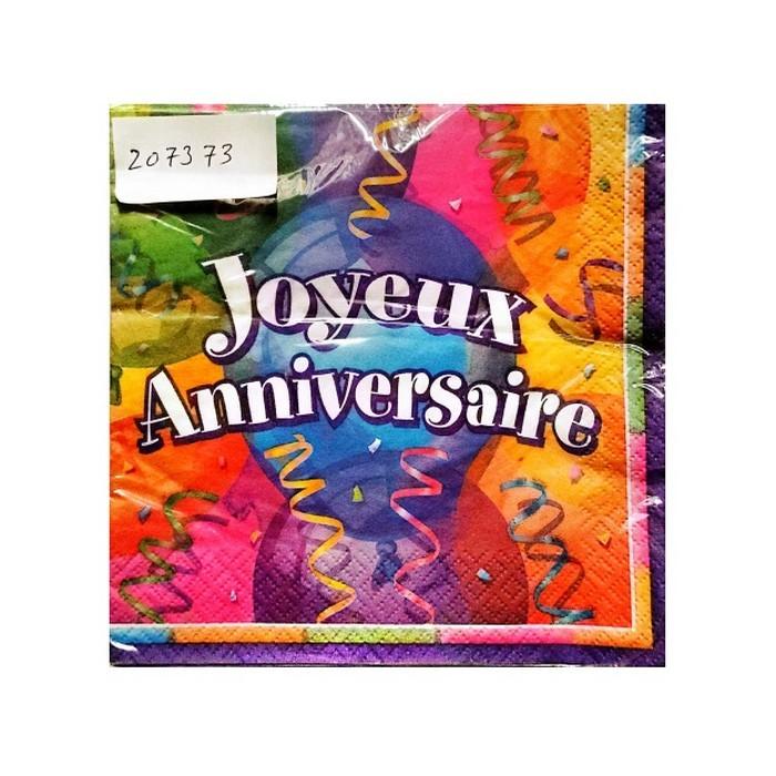 Unique Party Одноразовые салфетки с днем ​​рождения (Упаковка из 16 шт.)