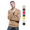 Men’s Pullovers Long Sleeves Retro Sweat Shirts Round Neck Solid Color Comfy Warm Clothes Autumn Winter Casual Wear