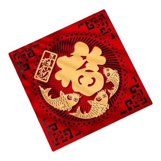 2024 китайский Новый год бархатные нечеткие наклейки на дверь праздничное украшение дома радостная атмосфера двухслойные 3D наклейки