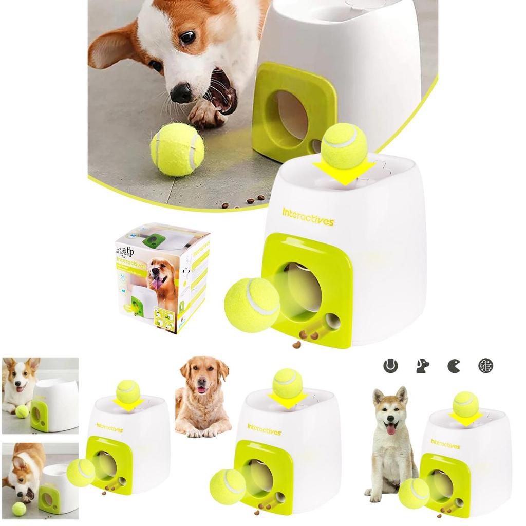 Interactive Pet Dog Food Dispenser Tennis Ball Reward Fetch Toy For Training And Fun