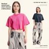 Streetwear Cotton Crop Top Tshirt For Women With Loose Fit And Retro Wash Effect