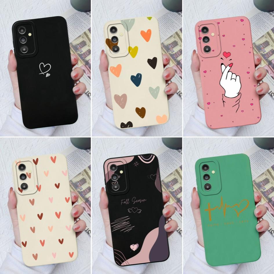 Чехлы с сердечками для Samsung Galaxy A13 A14 A31 A51 A71 A52 A12 M12 M14 M54, милый квадратный жидкий силиконовый чехол для Samsung, бамперы, Fundas Coque