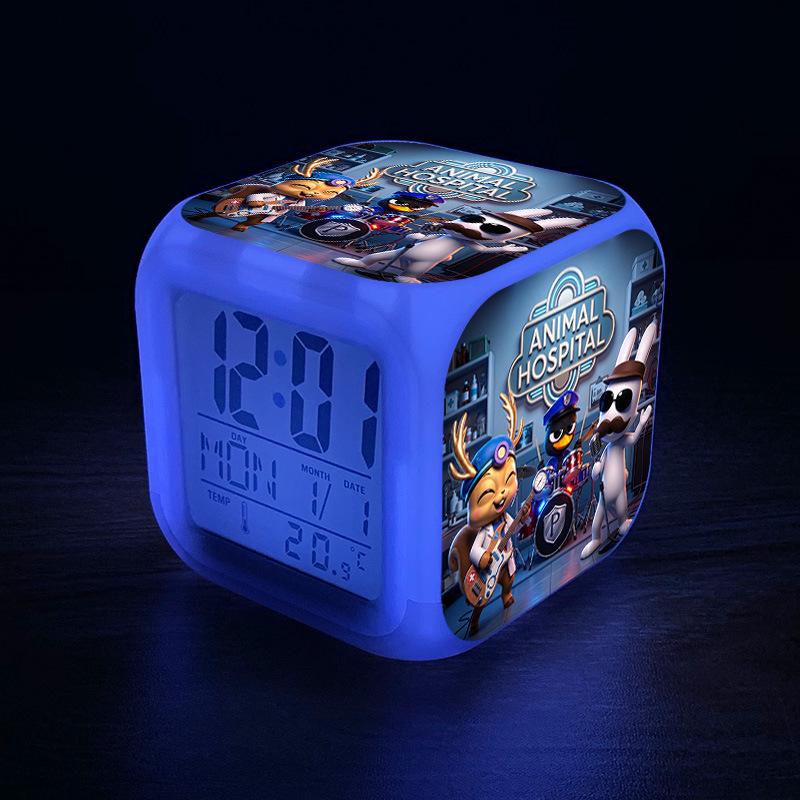 Cross Animal Hospital Digital Alarm Clock - New Night Light, Mute Game Peripheral for Home