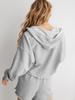 Women's Trendy V-Neck Hooded Sweatshirt - Loose Fit, Long-Sleeved for Spring and Autumn Fashion