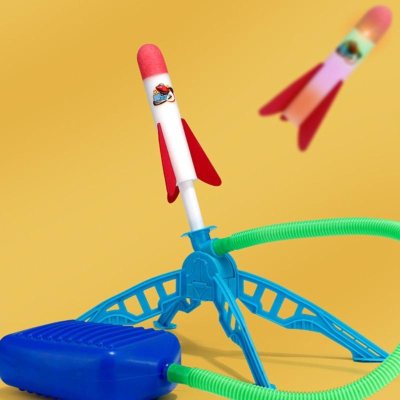 Детские воздушные ракеты Насос для ног Стреляющая игрушка Спортивная игра Прыгающий штамп Игровой набор для детей на открытом воздухе Игрушка Ракетострел с нажатием Педальная игра
