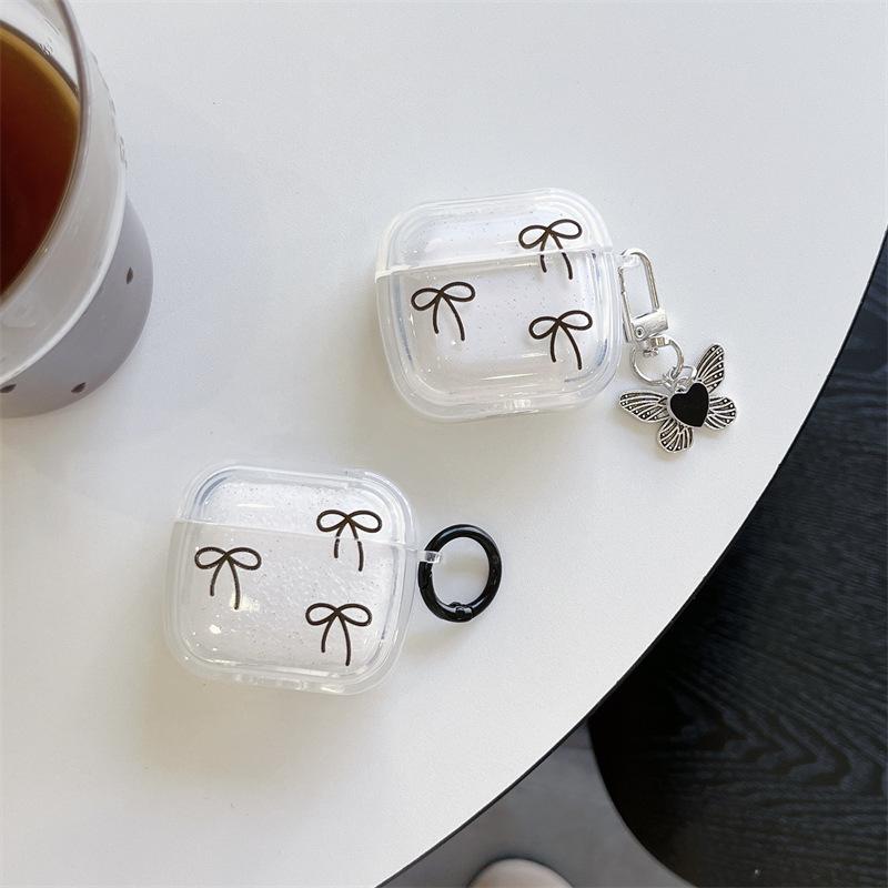 Эпоксидный бант для чехла беспроводной Bluetooth-гарнитуры Apple AirPods 4-го, 1/2/3-го поколений, Pro2, милый, креативный