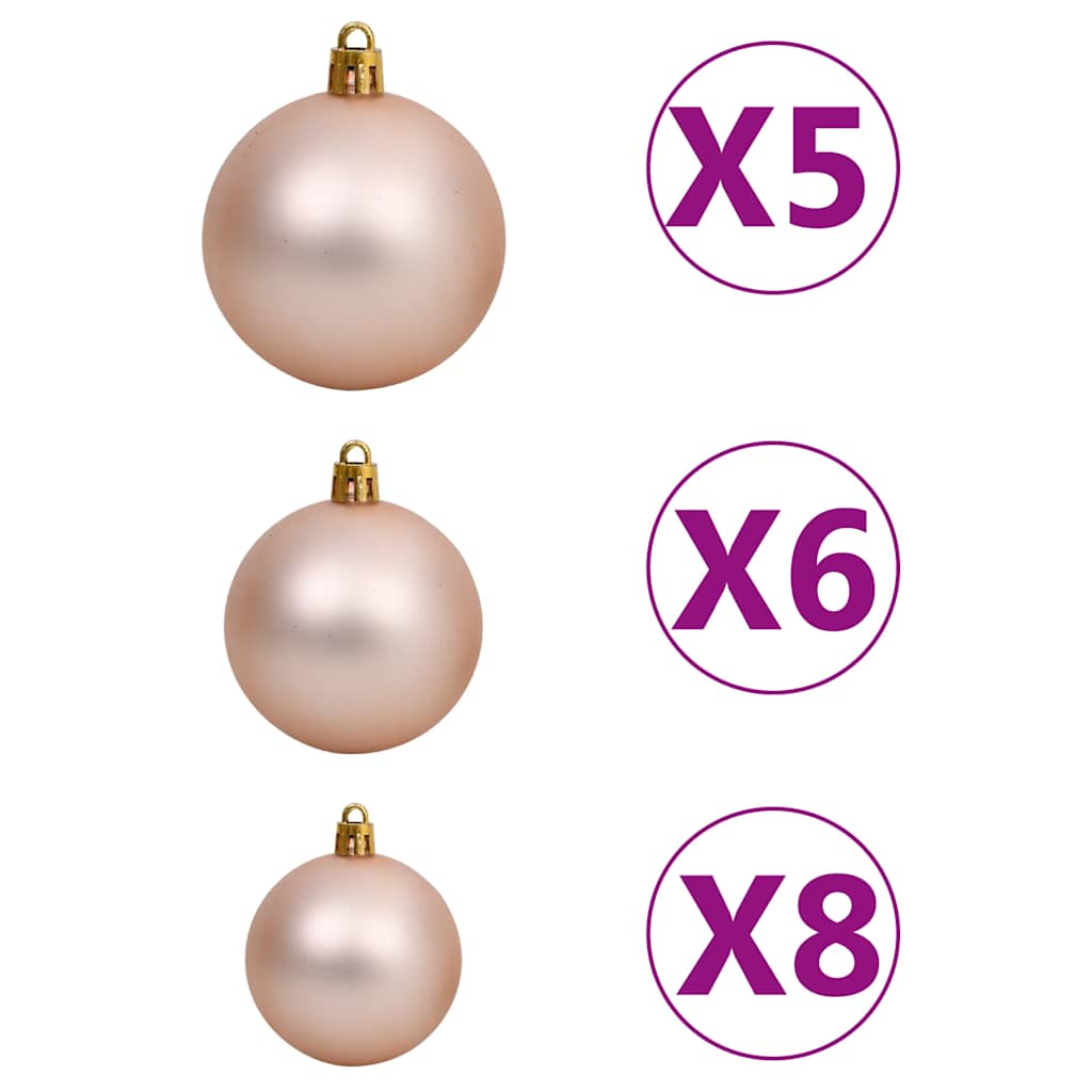 Artificial Christmas Tree with LEDs Ornaments and Pine Cones 180 cm