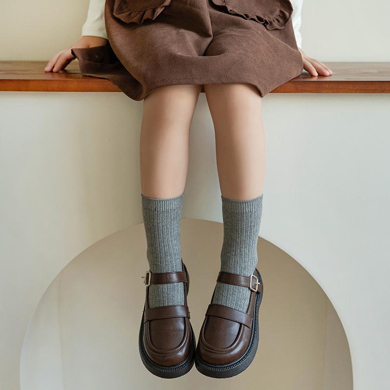 1 пара детских носков, однотонные детские носки, хлопковые носки для девочек, для новорожденных мальчиков и малышей, аксессуары для детской одежды, весна, осень, зима