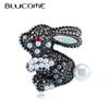 New Creative Cute Rhinestone Rabbit Brooch Alloy Zodiac Rabbit Fashion Clothing Pin