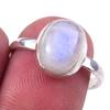 Кольцо из серебра 925 пробы с натуральным радужным лунным камнем ручной работы, размер 7 V0C93