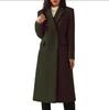 Women's Autumn and Winter European Style Long Large Size S-5XL Solid Color Woolen Women's Coat Woolen Coat Women