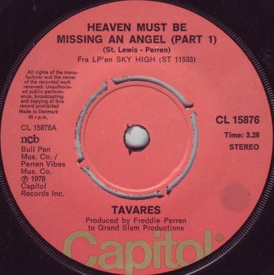 7-дюймовая пластинка TAVARES - Heaven Must Be Missing An Angel CL15876 Capitol Records 1976 UK Soul/Funk Б/у