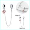 925 Silver Cat Paw Clover Charm Beads for  Bracelet DIY Exquisite Gifts Secure Chain