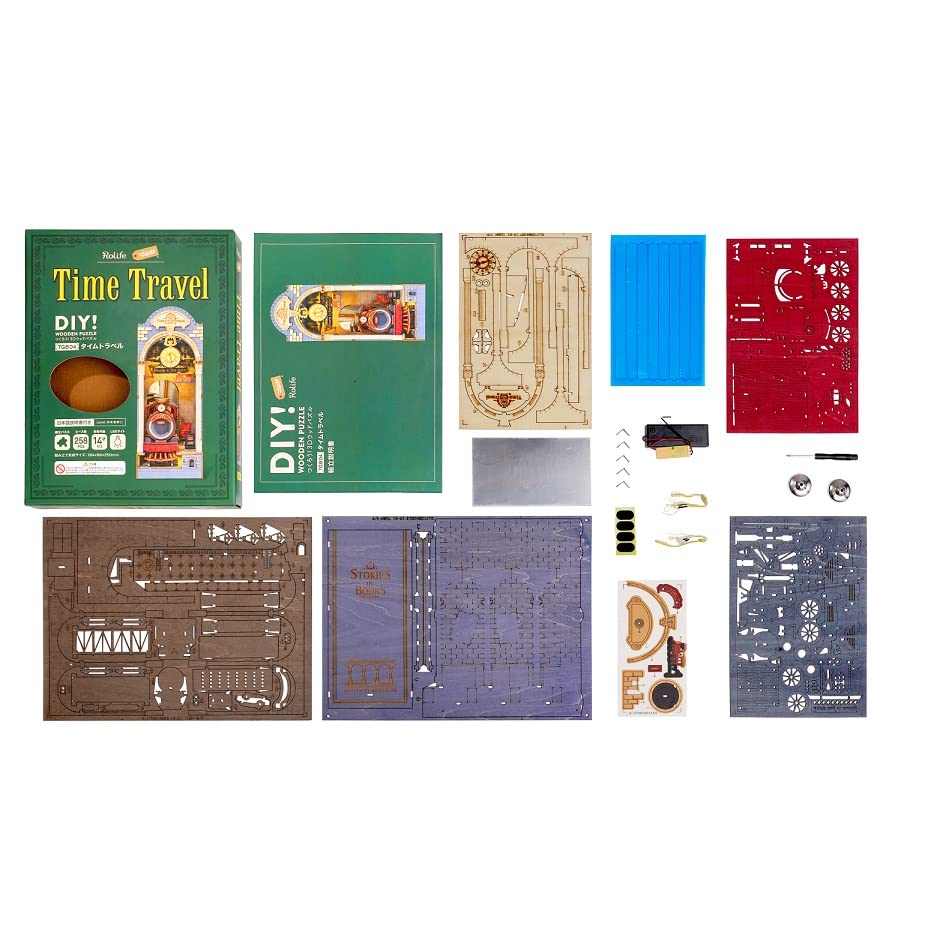 Серия деревянных 3D-пазлов Book Nook (Путешествие во времени) с инструкцией на японском языке