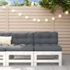 VidaXL Center Sofas with Cushions 2 Pcs White Solid Pine Wood, Garden Sofa, Garden Seat, Outdoor Seat, 825689