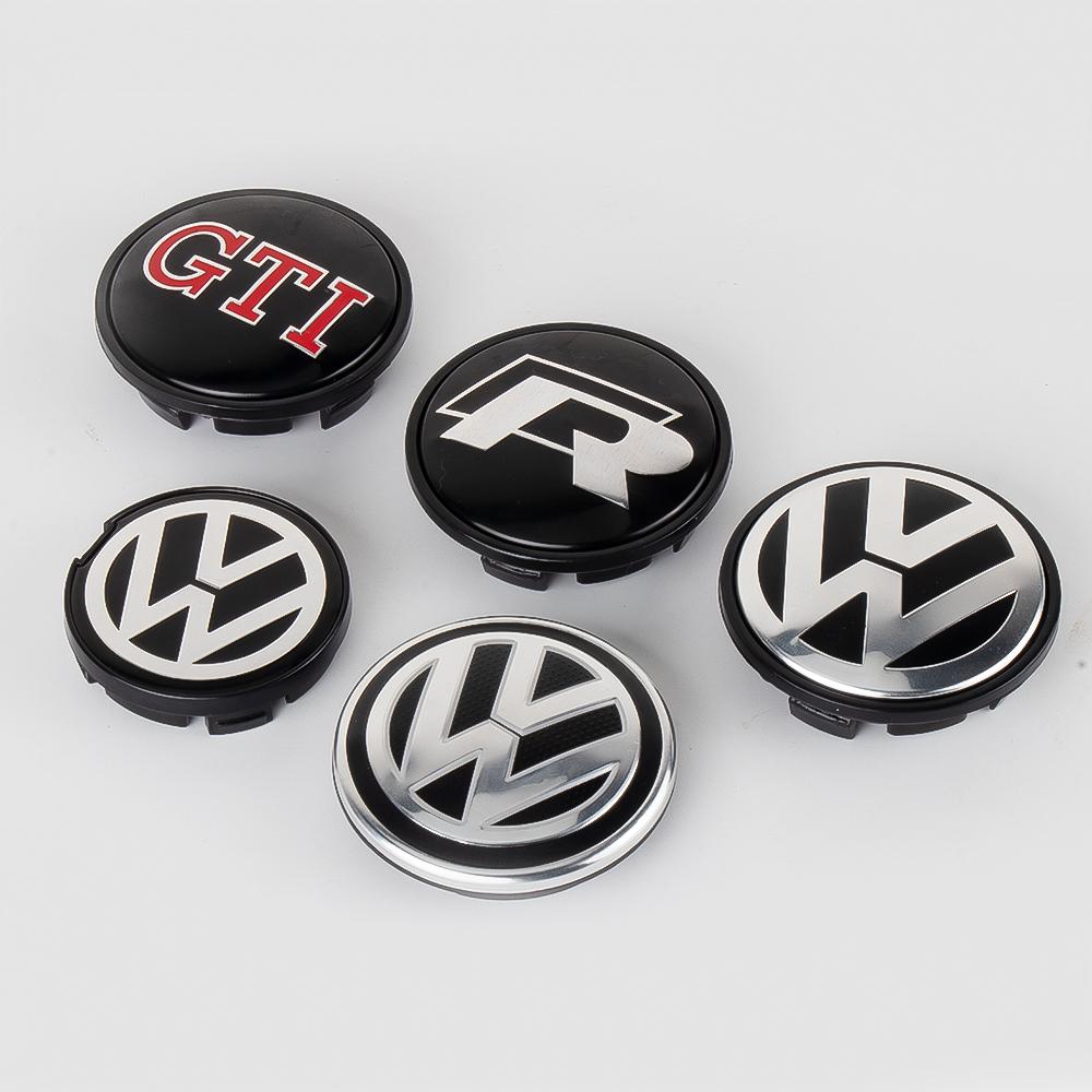 4pcs 56/65/66mm Car Wheel Center Cap Hub Cover Badge For Volkswagen VW R Polo Passat Rline Golf 4 5 Tiguan Jetta GTI ID.3 Touran zl6