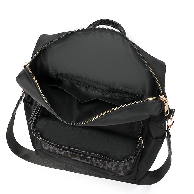 Винтажный рюкзак с леопардовым принтом и прострочкой, многофункциональная сумка через плечо, рюкзак для студентов большой вместимости