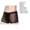 Men Boxer Underwear Mid-rise Perspective Mesh Yarn Sexy Shorts Panties Solid Color Hollow Panties Daily Wear