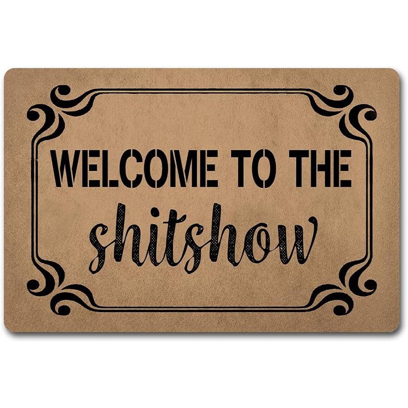 1Pc Welcome Door Rug A Variety of Letter Patterns Non-slip Floormat Bedroom Kitchen Entrance Doormat Machine Washable Carpet