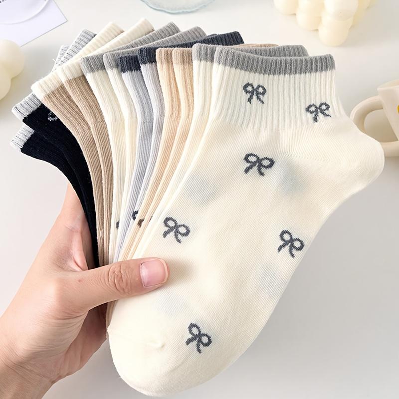 Xiaomi 15 pairs of couple bow socks, four season women's sweet pattern girl heart versatile socks - cute boat socks