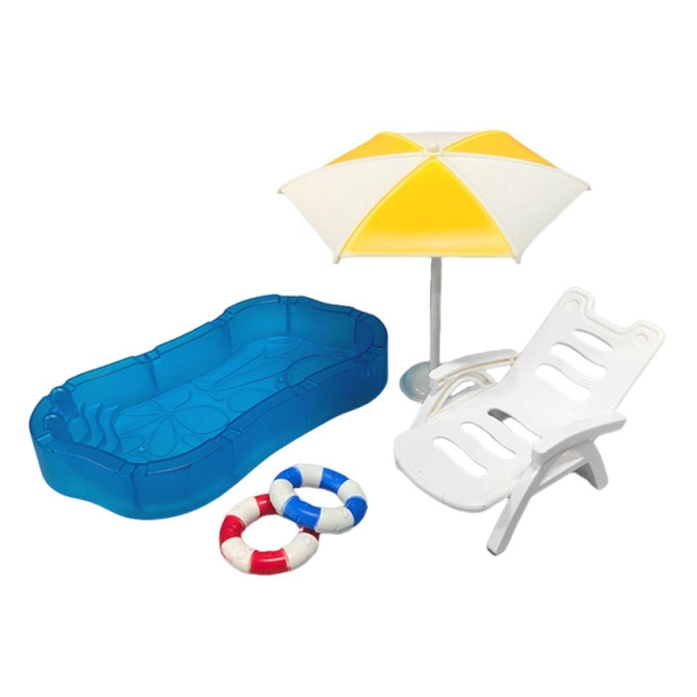 Multicolor Doll Swimming Pool Plastic Doll House Accessories Creative Dollhouse Pool Scene  Toy