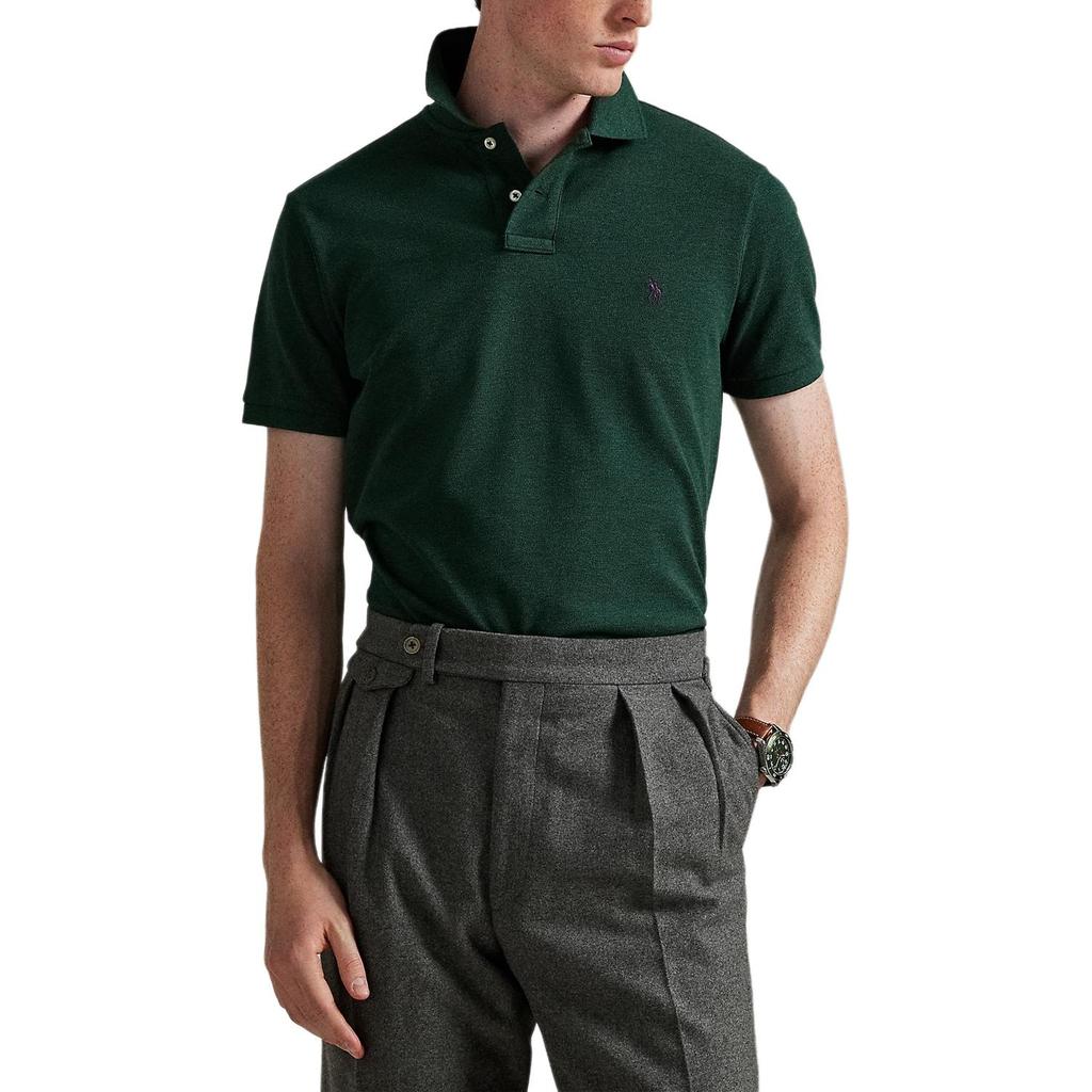 Polo Ralph Lauren FW25 Хлопковая рубашка поло Custom Slim Fit с вышивкой маленького пони Мужские топы MNPOKNI1N823760-300