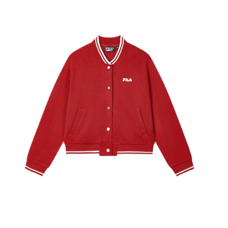 Fila Наследие Повседневный Удобный Свободный Теплый Бейсбольная Куртка Женские Куртки Ритм-Красный F11W518508F-PK