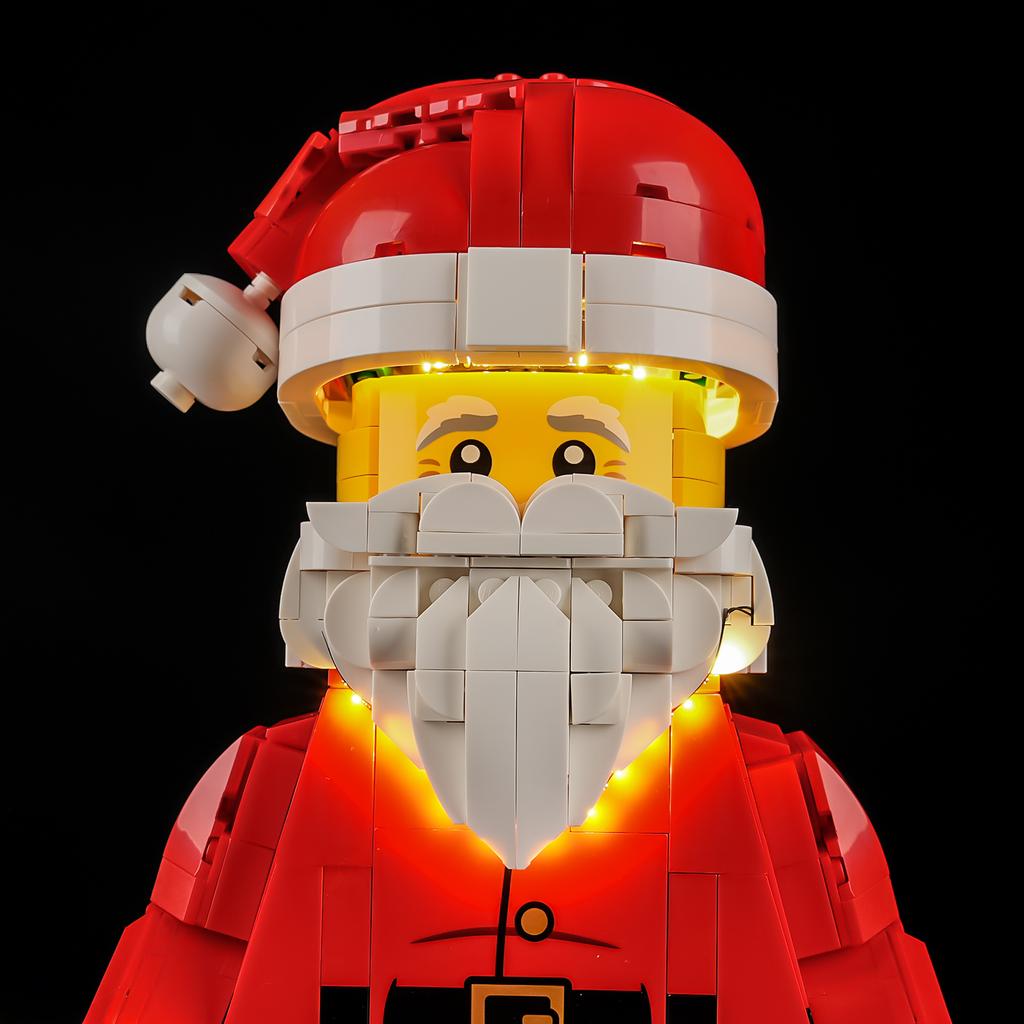 Набор светодиодной подсветки для LEGO 40820 Минифигурка Санты большого формата Конструктор Игрушка Украшение Регулируемые аксессуары для освещения