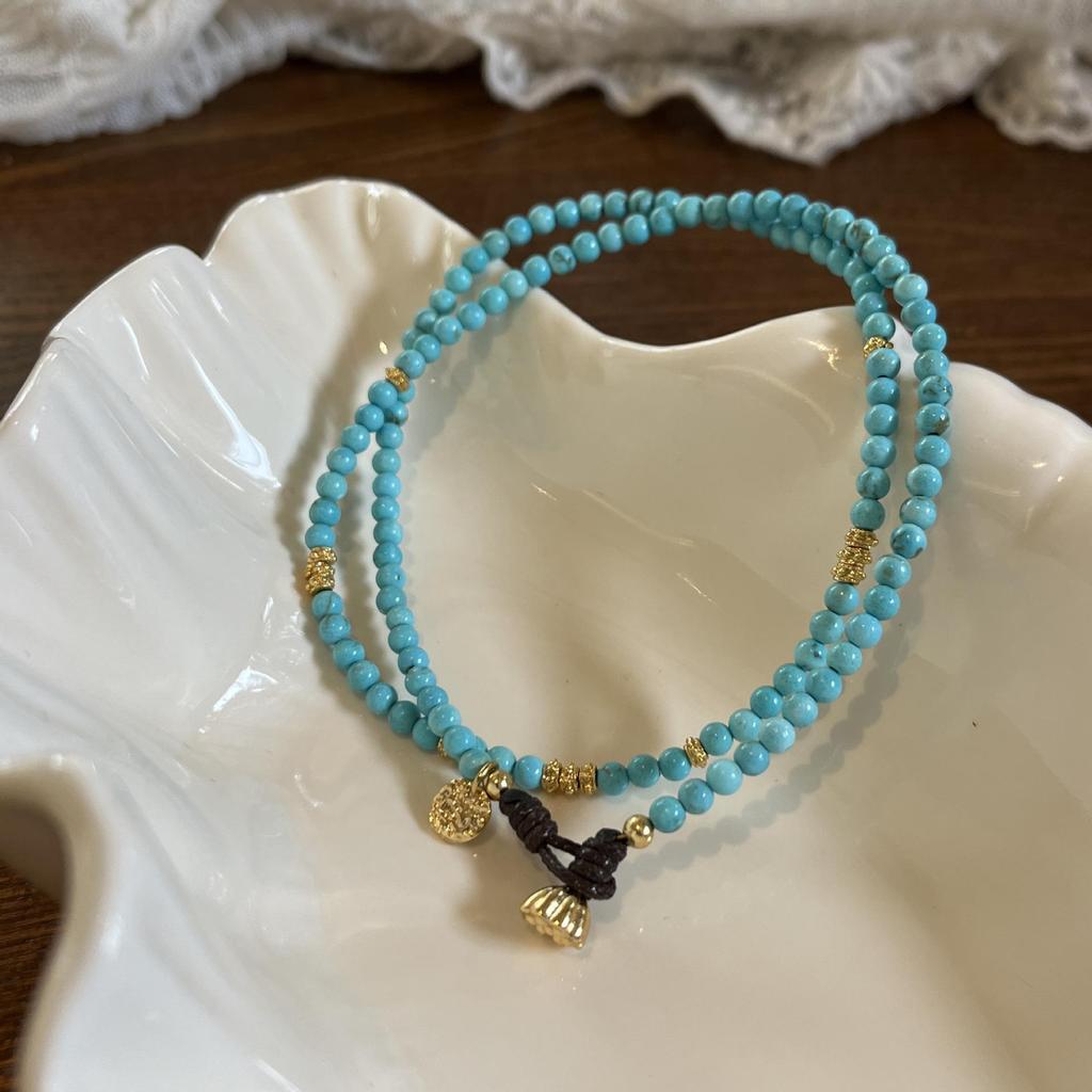 Юань Ю Высококачественное ожерелье из бирюзы: Не выцветающая, Темперамент-Личность Ключичная Цепочка для Женщин