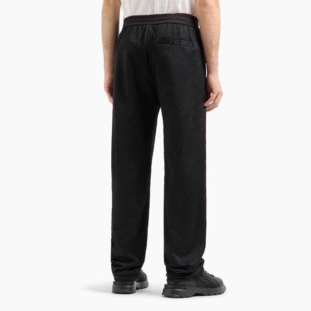 Armani Exchange SS24 Логотип Жаккард Принт по всей поверхности Свободные Прямые Повседневные Брюки Мужские Брюки Черный 6DZPLA-ZJNMZ-1200